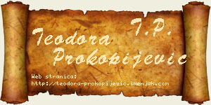 Teodora Prokopijević vizit kartica